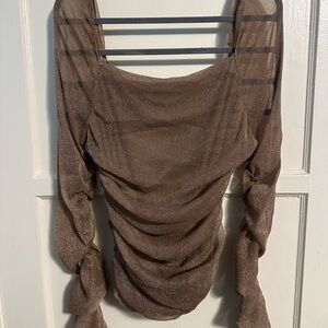 SHEIN Shimmering Brown Blouse